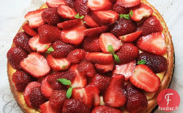 Gâteau au Fromage aux Fraises