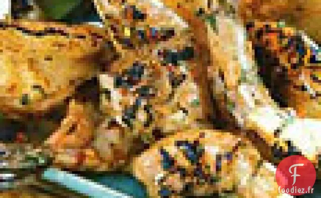 Crevettes Grillées avec Sauce à l'Ail et aux Herbes Rôties