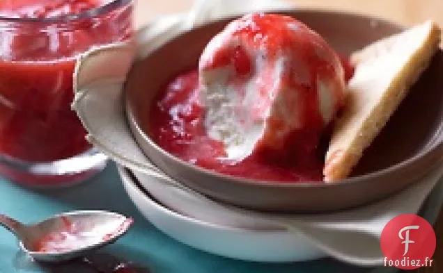 Sundaes fraise-rhubarbe