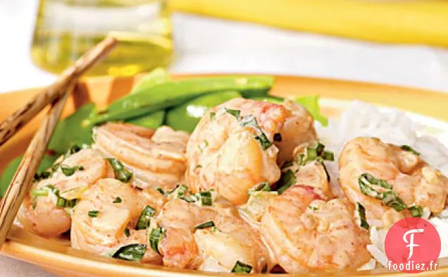 Crevettes au Curry Thaï à la Noix De Coco