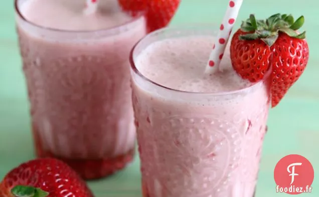 Milk-Shake aux fraises, sans produits laitiers