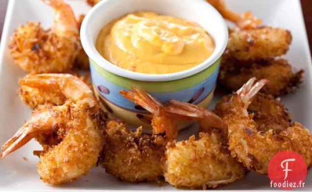Poppers De Crevettes À La Noix De Coco Avec Crème De Mangue Au Chili