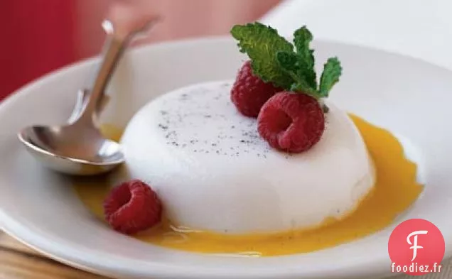 Panna Cotta Vanille-Amande Sauce Mangue