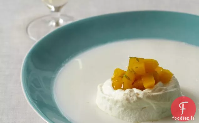 Île Flottante au Lait de Coco et Chutney de Mangue