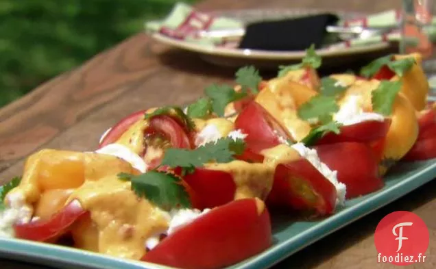 Salade Caprese avec Vinaigrette à la Mangue Rôtie