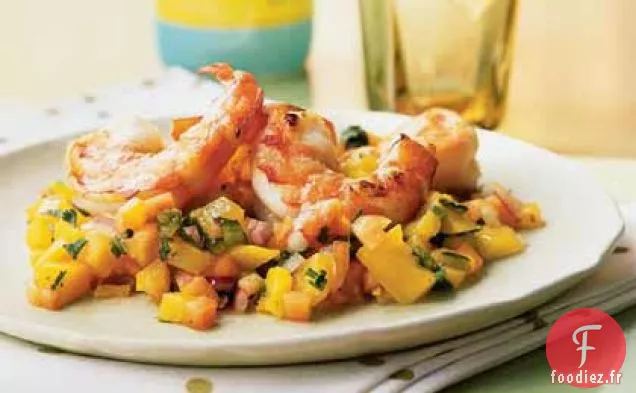 Cocktail de Crevettes avec Salsa aux Fruits Tropicaux