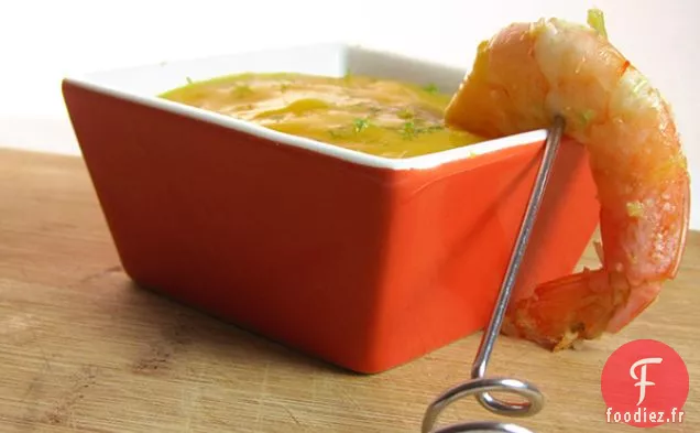 Crevettes Thaïes Épicées Avec Sauce À La Mangue