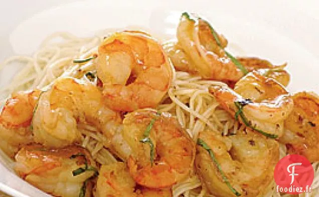 Crevettes Sautées À L'Orange, Au Basilic Et Au Pernod