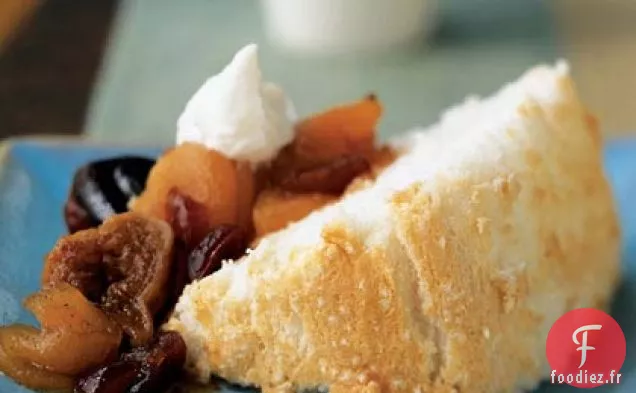 Gâteau aux Anges avec Compote de Fruits d'automne