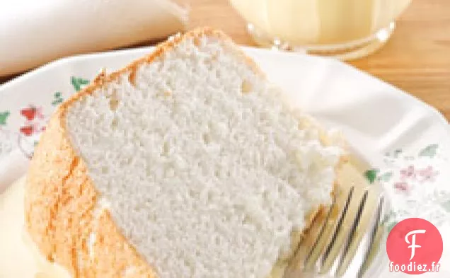 Gâteau À L'Ange De Maman Avec Crème Anglaise Au Bourbon