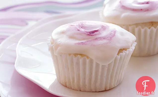 Cupcakes Angel Food avec Tourbillon de Framboises