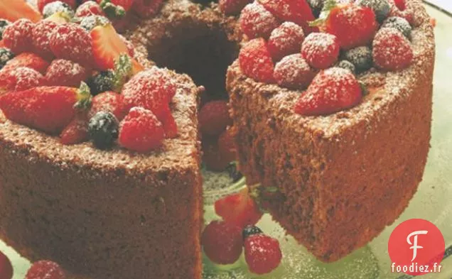 Gâteau Aux Anges Au Chocolat Avec Des Baies