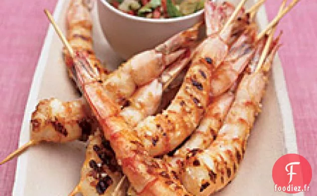 Crevettes Au Gingembre Avec Relish De Tomate Carbonisée