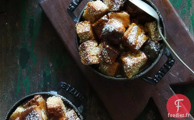 Pouding au Caramel au Rhum et au Pain aux Bananes