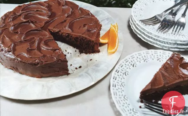 Gâteau Au Chocolat Avec Glaçage Chocolat-orange