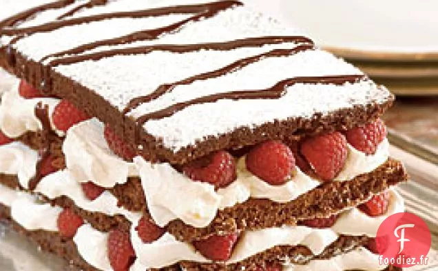 Gâteau Au Chocolat Soufflé À La Crème De Mascarpone Et Aux Framboises