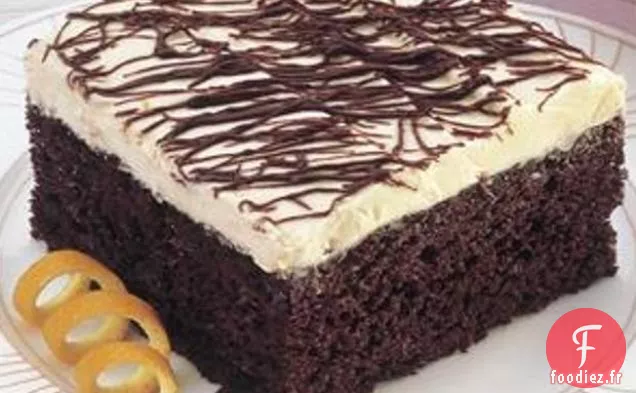 Gâteau Au Chocolat À Un Bol Avec Glaçage Facile À L'Orange