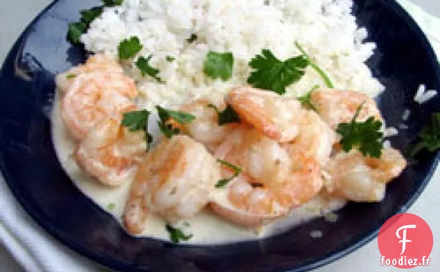 Dîner ce soir : Crevettes à la Crème de Pastis