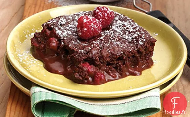 Gâteau au Pudding au Chocolat Et aux Framboises