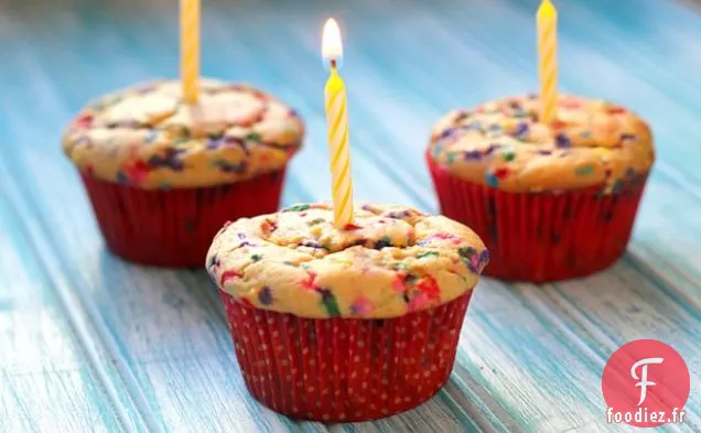 Muffins au Gâteau d'Anniversaire