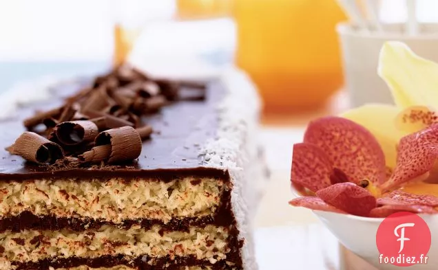 Gâteau Macaron Au Chocolat Triple Couche