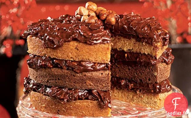 Gâteau Au Chocolat Trempé À La Double Noix