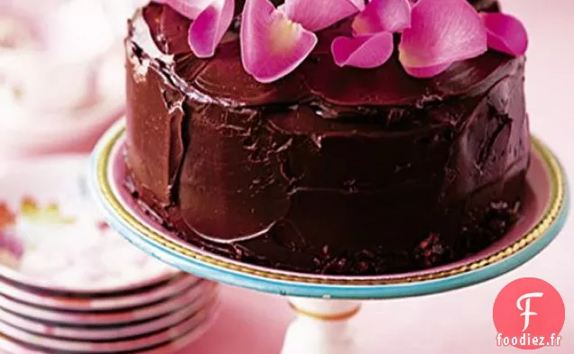Gâteau au Chocolat Aux Pétales de Rose