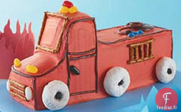 Gâteau d'Anniversaire de Camion de Pompiers