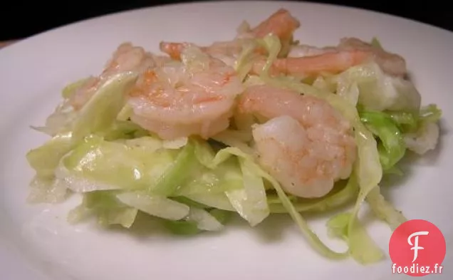 Dîner Ce Soir: Crevettes Fraîches Avec Salade De Chou D'Automne