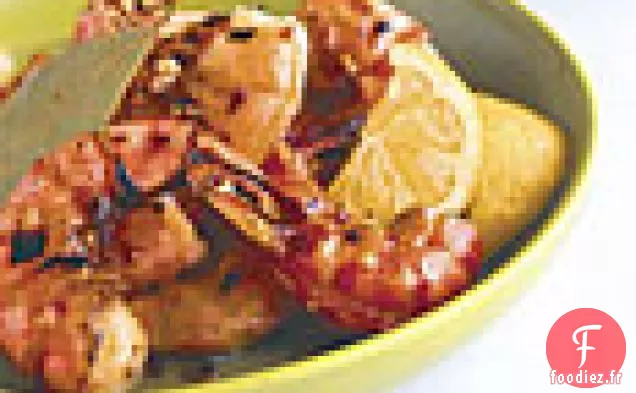 Crevettes Saumurées Grillées À L'Huile D'Ail