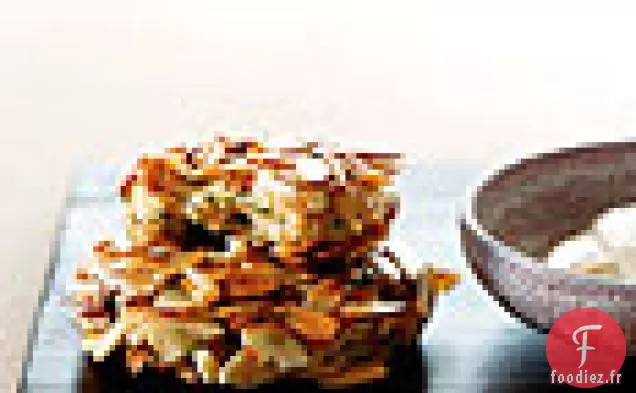 Gâteaux Aux Crevettes en croûte d'Amandes Avec Mayonnaise Au Citron Et Au Soja