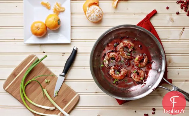 Crevettes à la Clémentine au Gingembre et à la Grenade