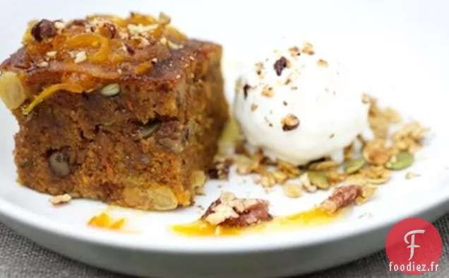Gâteau Aux Carottes, Sorbet au Fromage à la Crème