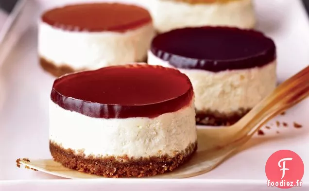 Mini Gâteaux au Fromage avec Gelées au Vin