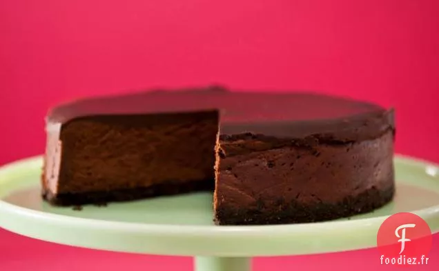 Gâteau au Fromage Au Chocolat Le Plus Foncé Le Plus Profond