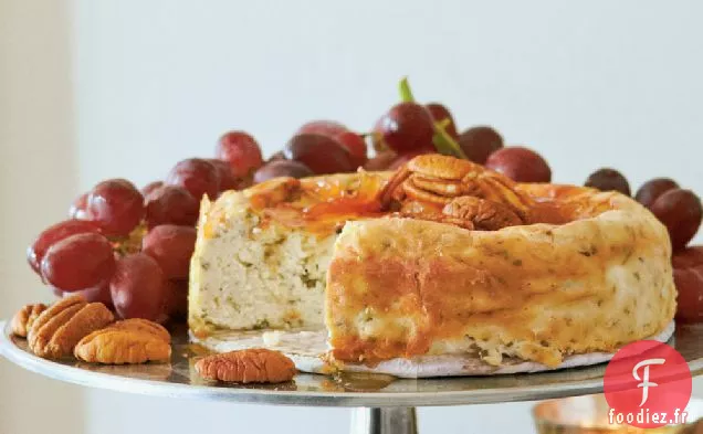 Cheesecake au Roquefort aux Conserves de Poires et Pacanes