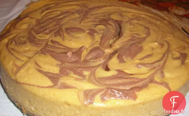 Gâteau au Fromage Tourbillonné Au Chocolat à la Citrouille