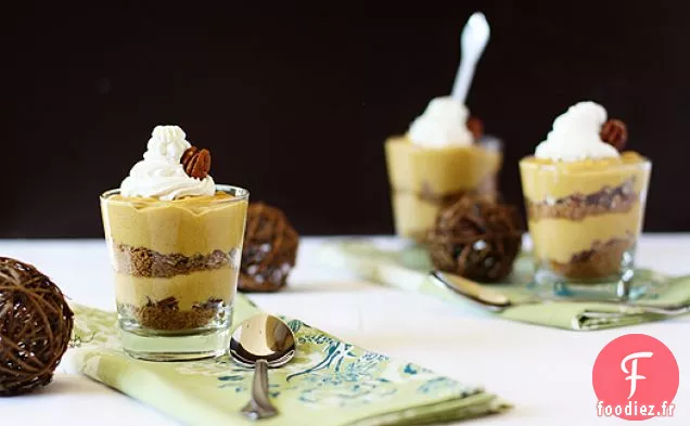 Pots de Gâteau au Fromage aux Noix de Pécan à la Citrouille