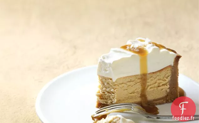 Gâteau Au Fromage Cuit Au Caramel Salé Et À La Vanille