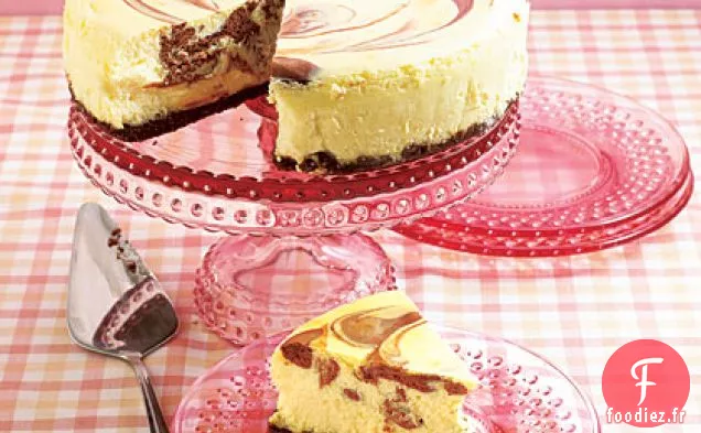 Gâteau au Fromage en Marbre Noir et Blanc