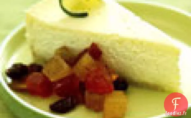 Cheesecake au Citron Vert avec Chutney de Fruits Secs Tropicaux