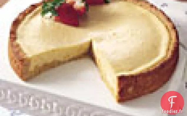 Gâteau au Fromage au Citron et au Rhum avec Compote de Fraises