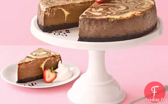 Gâteau au Fromage au Marbre Au Chocolat
