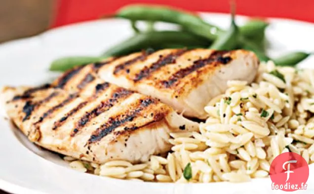 Vivaneau Grillé à la Poêle avec Salade de Pâtes à l'Orzo