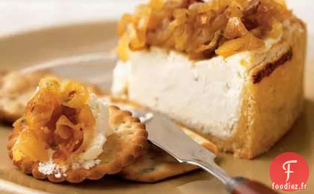 Cheesecake au Yogourt Salé aux Oignons Caramélisés