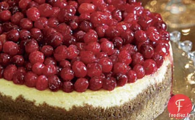 Gâteau Au Fromage À la New-Yorkaise Avec Sauce cointreau Aux Canneberges