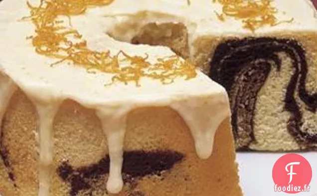 Gâteau en Mousseline de Soie Marbre Orange Chocolat