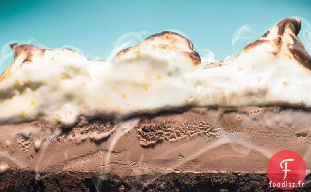 Gâteau À La Crème Glacée Au Chocolat Mexicain Avec Meringue À L'Orange