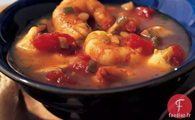 Ragoût de Crevettes et Vivaneaux à l'Orange et au Safran
