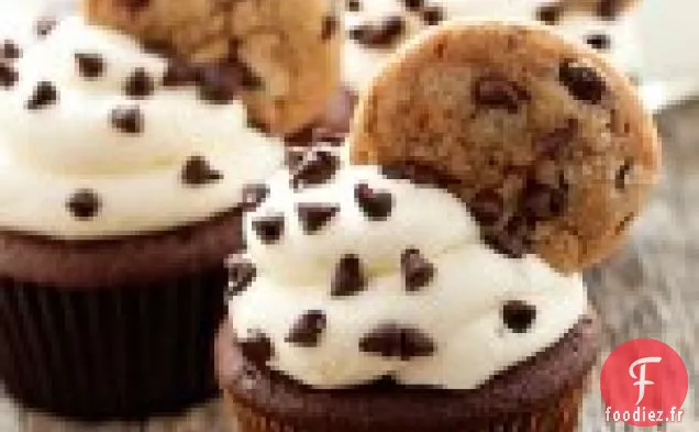 Cupcakes à la Pâte à Biscuits aux Pépites de Chocolat
